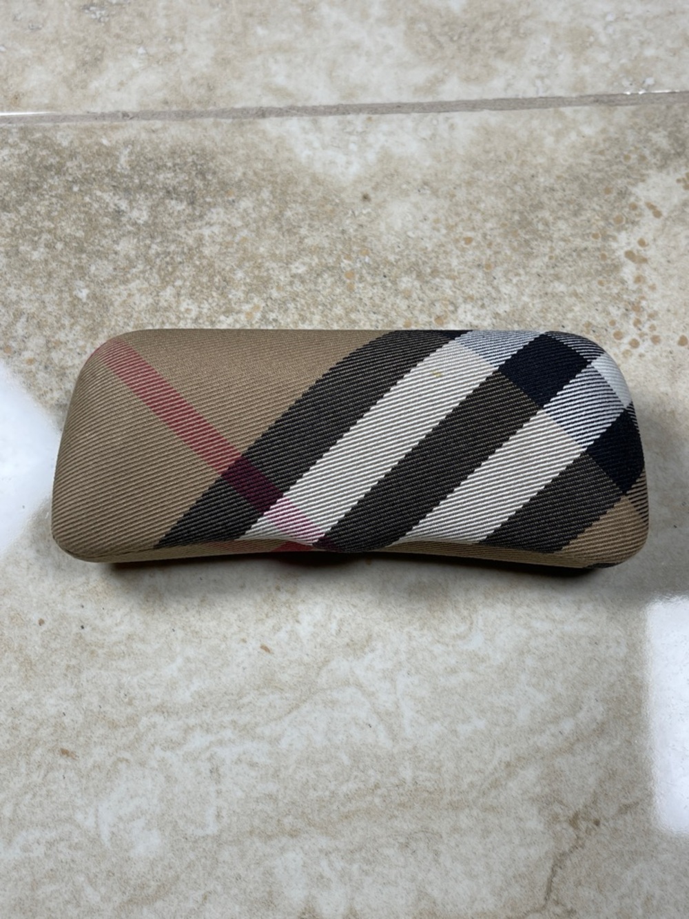 Burberry Beige Tan Black Red Nova Check Eyewear Case - Picture 8 of 13